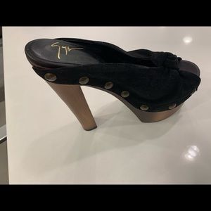 Giuseppe Zanotti high heel black suede mules